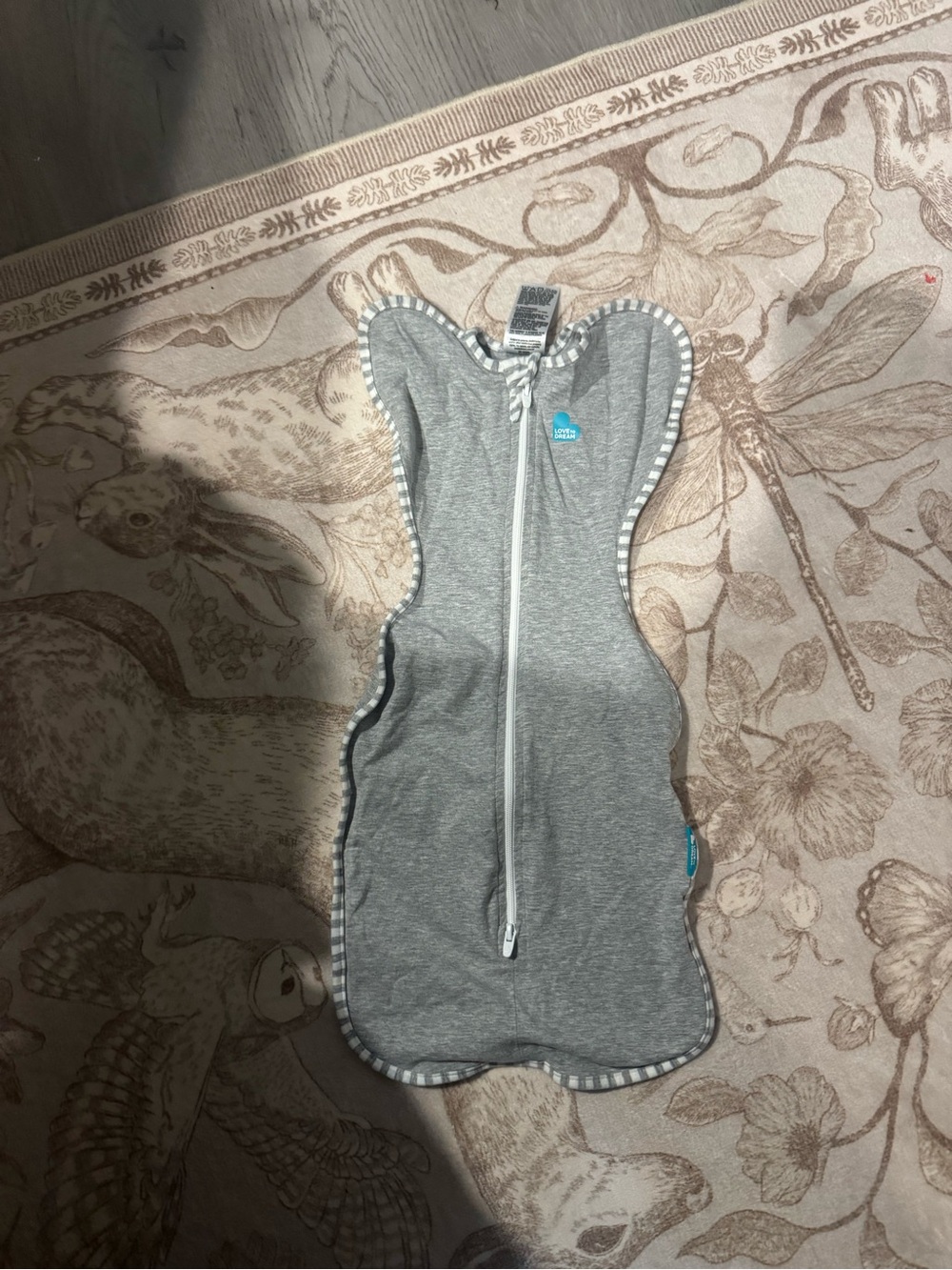 Love to Dream Gray/Navy Striped Trim Swaddle Up Baby Sleep Sack